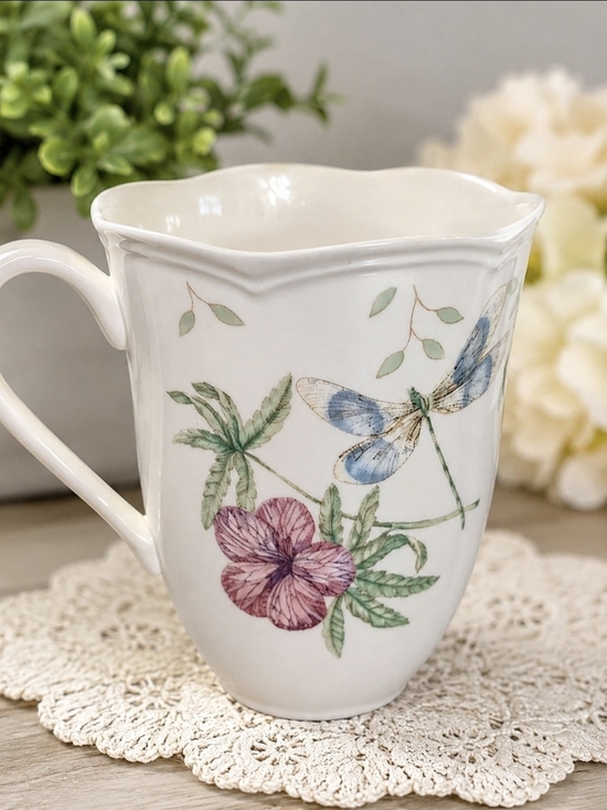 Lenox Other - Lenox "Dragonfly" Fine China Mug – Butterfly & Dragonfly Floral Coffee Cup